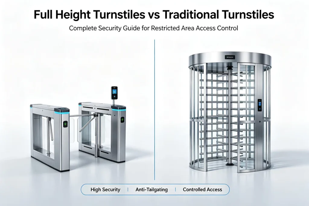 Comparison between full height turnstile and standard turnstile security levels