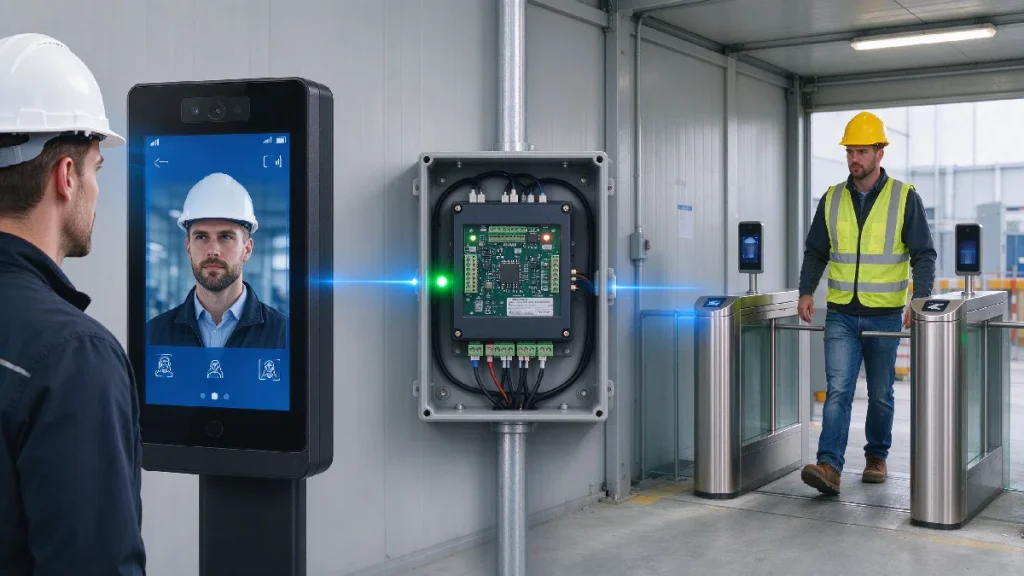 construction site entrance system integration workflow